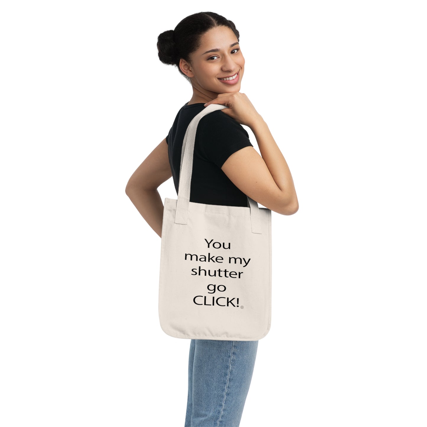 You make my shutter go CLICK!® Organic Canvas Tote Bag