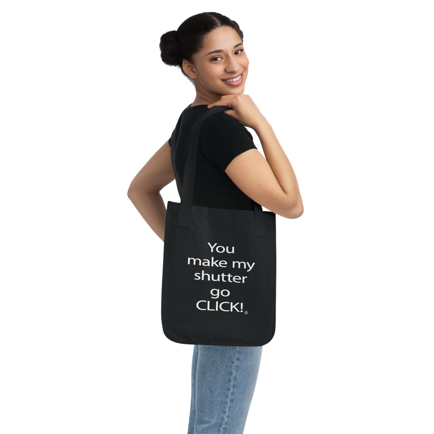 You make my shutter go CLICK!® Organic Canvas Tote Bag