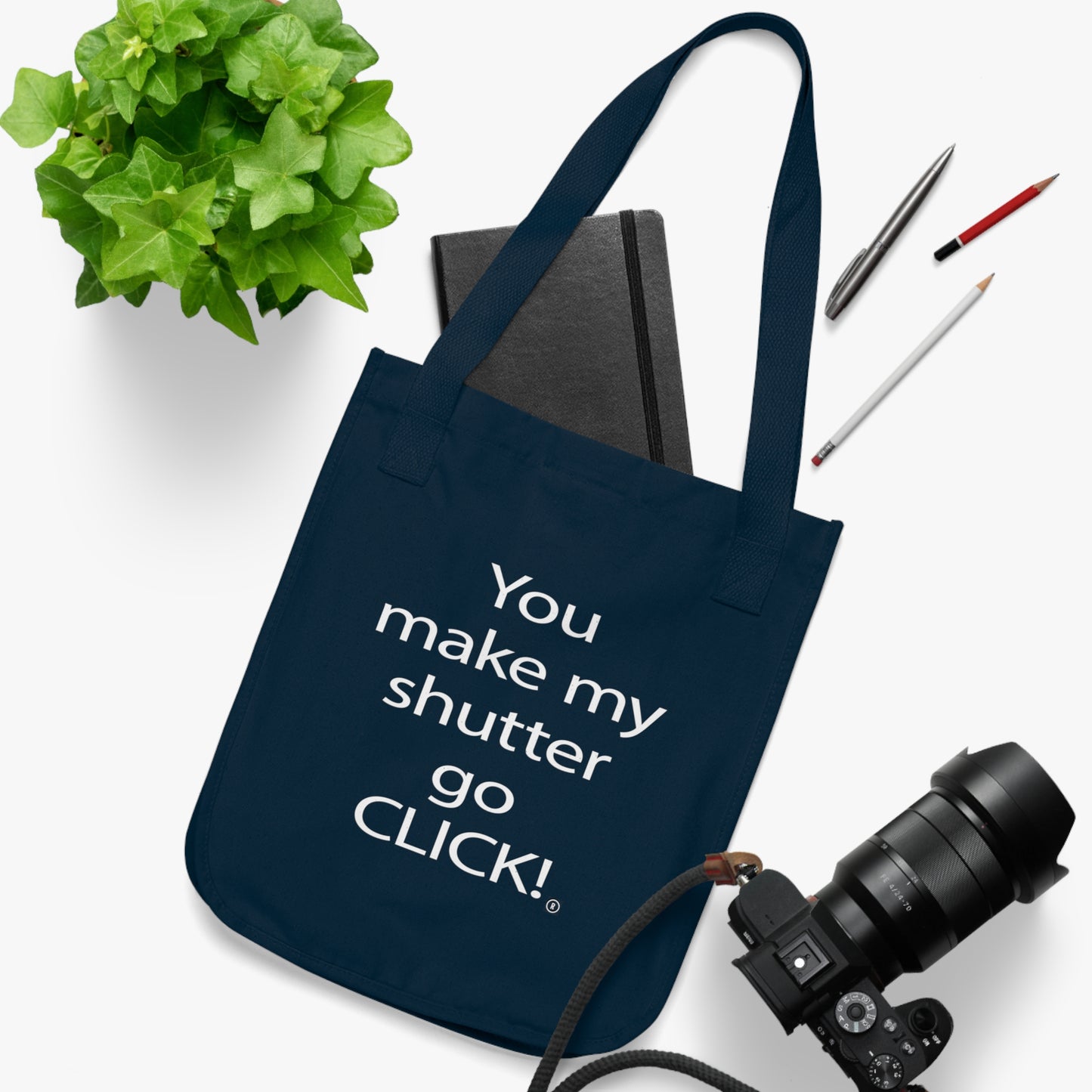 You make my shutter go CLICK!® Organic Canvas Tote Bag